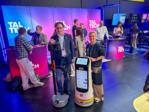 taltech 2 BellaBot and KettyBot service robots at the Latitude59 technology conference in Tallinn